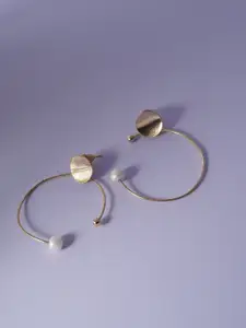 Ferosh Artificial Beads Classic Half Hoop Earrings