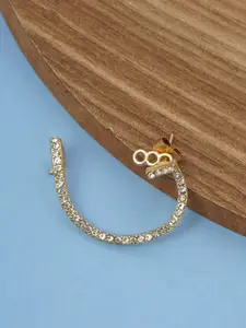 Ferosh Gold-Plated Crystal-Studded Classic Ear Cuff Earrings