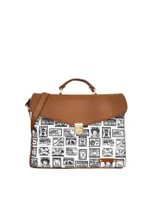 Funk For Hire Women Printed PU Light Weight Laptop Bag