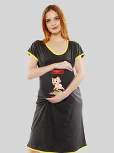 SillyBoom Printed Maternity Cotton T-Shirt Night Dress