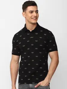 SIMON CARTER LONDON Conversational Printed Polo Collar Slim Fit T-shirt