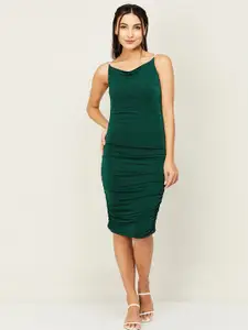 Ginger by Lifestyle Shoulder Straps Ruched Bodycon Dress