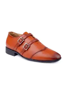 KRAASA Men Textured Formal Monk Shoes