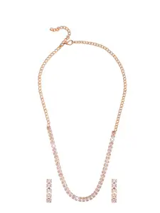 Shining Jewel - By Shivansh Rose Gold-Plated Necklace Set