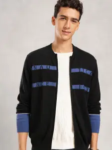 Nautica Brand Logo Self Designed Pure Cotton Front Open Sweater