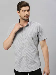 Thomas Scott Classic Slim Fit Micro Checks Pure Cotton Casual Shirt