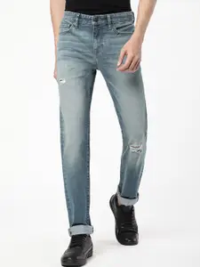 Passion Men Mid-Rise Heavy Fade Comfort Fit Ripped Stretchable Cotton Jeans