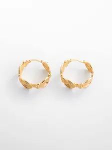 MANGO Women Spiral Design Circular-Shaped Hoop Earrings