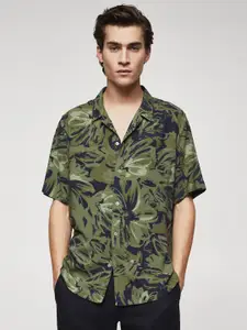MANGO MAN Tropical Print Casual Shirt