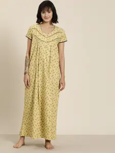 SDL by Sweet Dreams Cotton Printed Maxi Nightdress