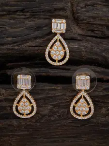 Kushal's Fashion Jewellery Gold-Plated CZ Studded Pendant Set