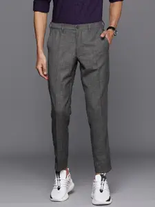 Louis Philippe Ath.Work Louis Philippe Ath Work Men Checked Comfort Tapered Fit Semiformal Trousers