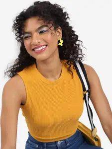 Tokyo Talkies Cut Out Round Neck Casual Top