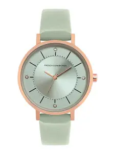 French Connection Embellished Dial & Leather Straps Analogue Watch FCN00010B