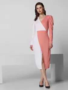 Selvia V-Neck Colourblocked Midi Dress