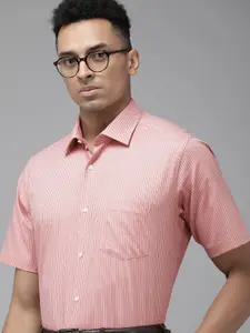 Van Heusen Men Pink Custom Opaque Striped Formal Shirt