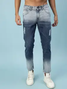 VEIRDO Men Blue Low Distress Heavy Fade Original Slim Fit Stretchable Cotton Jeans