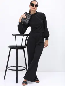 KETCH Turtle Neck Puff Sleeves Top With Trousers