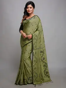 WoodenTant Floral Woven Design Saree