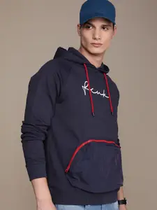FCUK Brand Logo Minimal Printed Hooded Sweatshirt