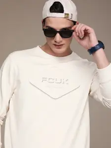 FCUK Round Neck Brand Logo Embossed Detail Sweatshirt