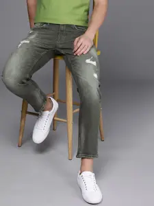 Louis Philippe Jeans Men Smart Skinny Fit Low Distress Heavy Fade Stretchable Jeans