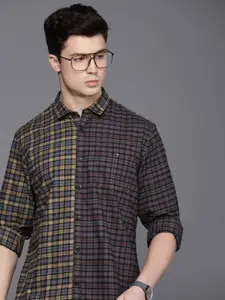 Louis Philippe Jeans Colourblocked Slim Fit Tartan Checked Casual Shirt