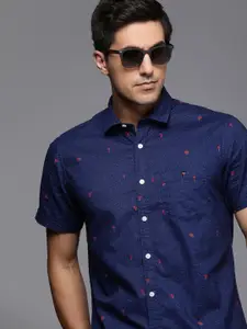 Louis Philippe Jeans Slim Fit Conversational Printed Pure Cotton Casual Shirt