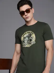 Louis Philippe Jeans Graphic Printed Pure Cotton Slim Fit T-shirt