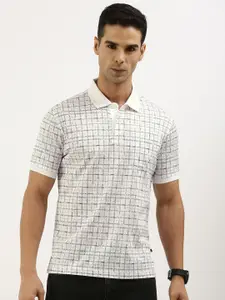 Parx Geometric Printed Polo Collar Pure Cotton T-shirt