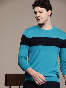 French Connection Pure Cotton Long Sleeves Knitted Striped Pullover