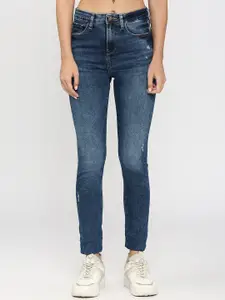 SPYKAR Women Mid-Rise Skinny Fit Low Distress Light Fade Jeans