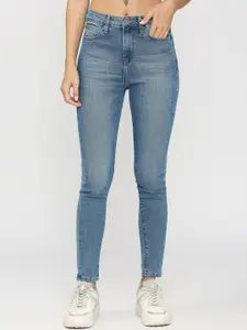 SPYKAR Women High-Rise Skinny Fit Medium Shade Light Fade Non stretchable Jeans