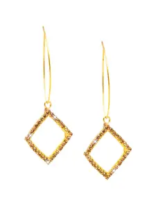 Shining Jewel - By Shivansh Gold-Plated Contemporary Hoop Earrings