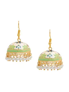 Shining Jewel - By Shivansh Gold-Plaetd Contemporary Jhumkas Earrings