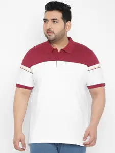 Urbano Plus Colourblocked Polo Collar Pure Cotton T-Shirt