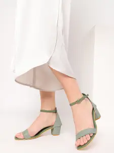 Marc Loire Embellished Block Heels With Ankle Loop