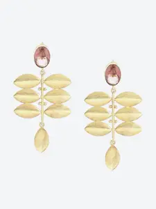 Biba Gold-Plated Leaf Shaped Drop Earrings