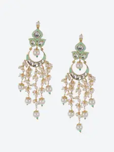 Biba Gold Plated Contemporary Stone Studded Chandbalis Earrings