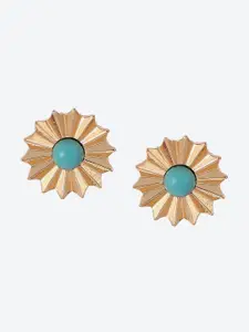 Biba Gold-Plated Artificial Stones Contemporary Studs Earrings
