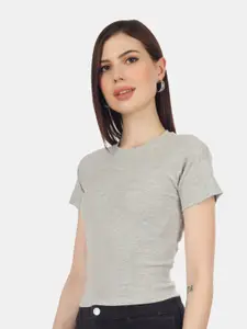 HILL STREET Raglan Sleeves Pure Cotton Fitted Top