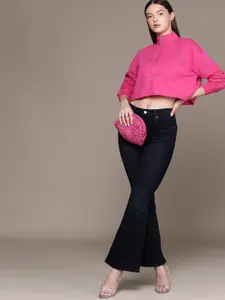 bebe AM to PM Mock Collar Sweatshirt