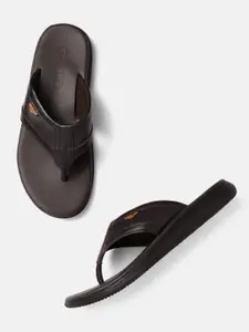Woodland Men Textured Leather Comfort Sandals