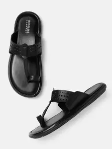Woodland Men Leather Laser Cut One Toe Ethnic Comfort Sandals