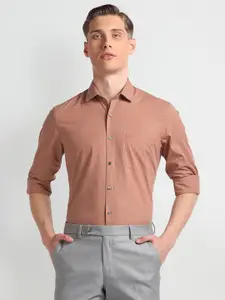 Arrow Slim Fit Micro Checks Pure Cotton Formal Shirt