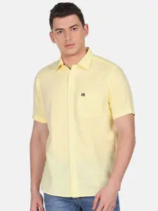 Arrow Sport Spread Collar Cotton Linen Casual Shirt