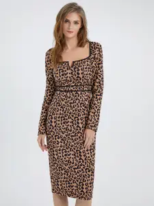 Urban Revivo Leopard Print Sheath Dress