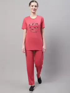 VIMAL JONNEY Printed Cotton T-Shirt & Track Pants Co-Ords