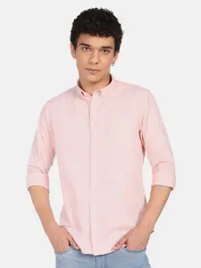 Flying Machine Vertical Striped Button-Down Collar Pure Cotton Casual Shirt