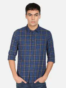 Flying Machine Tartan Checked Pure Cotton Casual Shirt